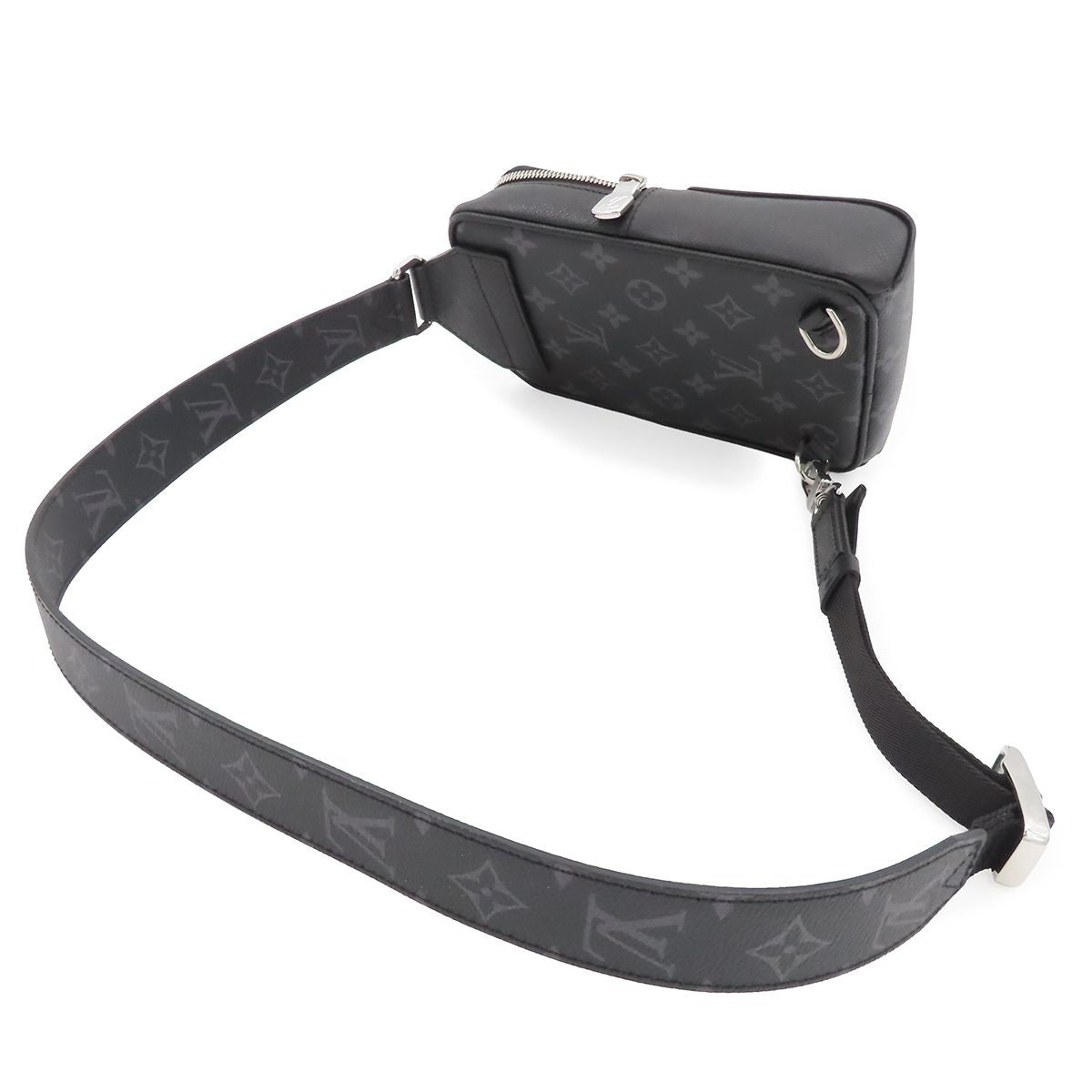 Louis Vuitton Outdoor Sling Bag Noir Silver Taigarama Monogram Eclipse Taiga — view 3