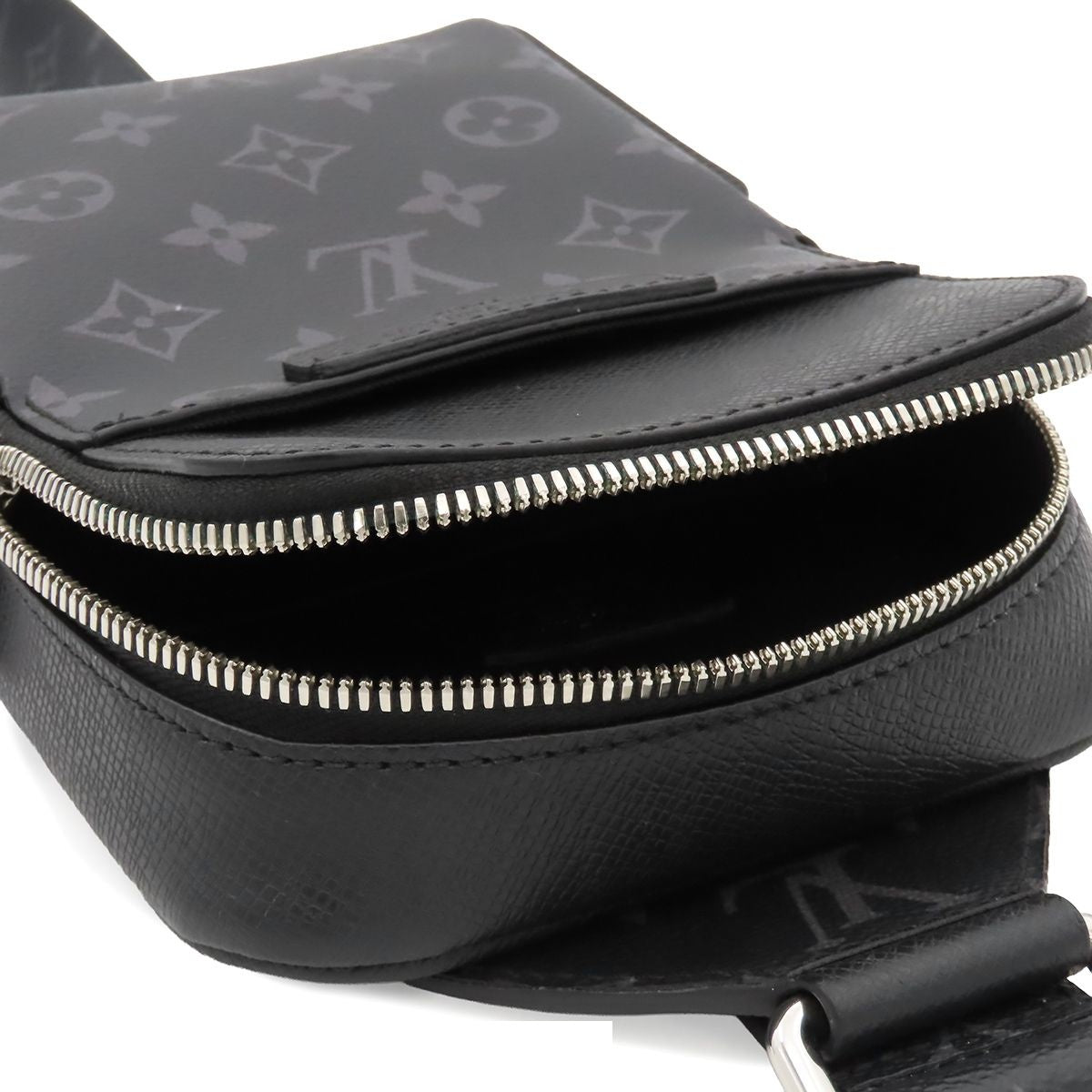 Louis Vuitton Outdoor Sling Bag Noir Silver Taigarama Monogram Eclipse Taiga — view 5