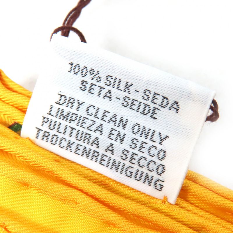 Hermes Rectangle Aloha Silk Jeanne Vif/green/orange Shawl Scarf With Box Made