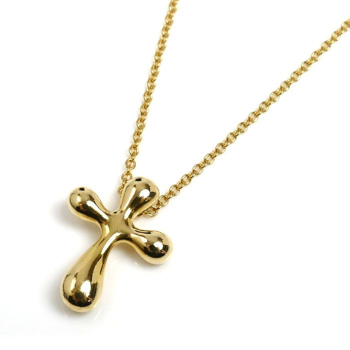 Tiffany & Co 18k Yellow Gold Small Cross Necklace