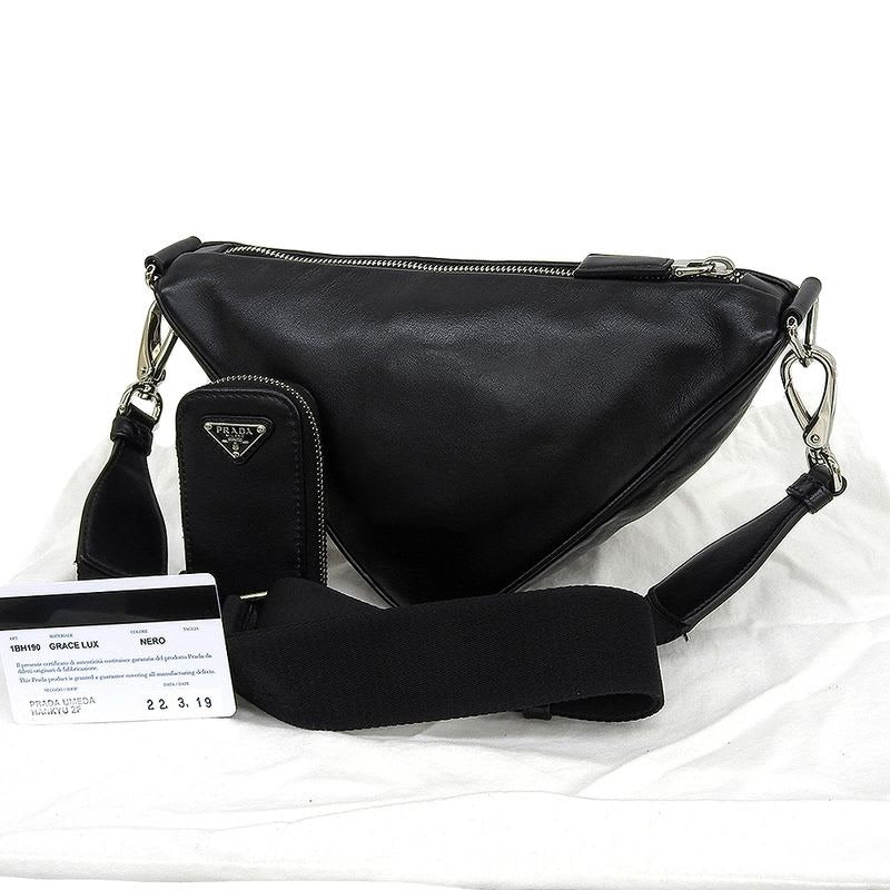 Prada Triangle Shoulder Mini Black Bag