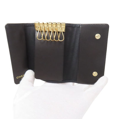 Chanel Coco Mark Gold Hardware Key Case Grained Calfskin Women