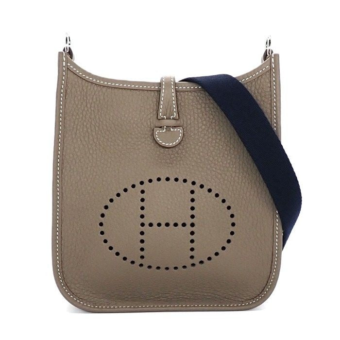 Hermes Shoulder Bag Evelyne TPM Amazone Etoupe Blue Indigo