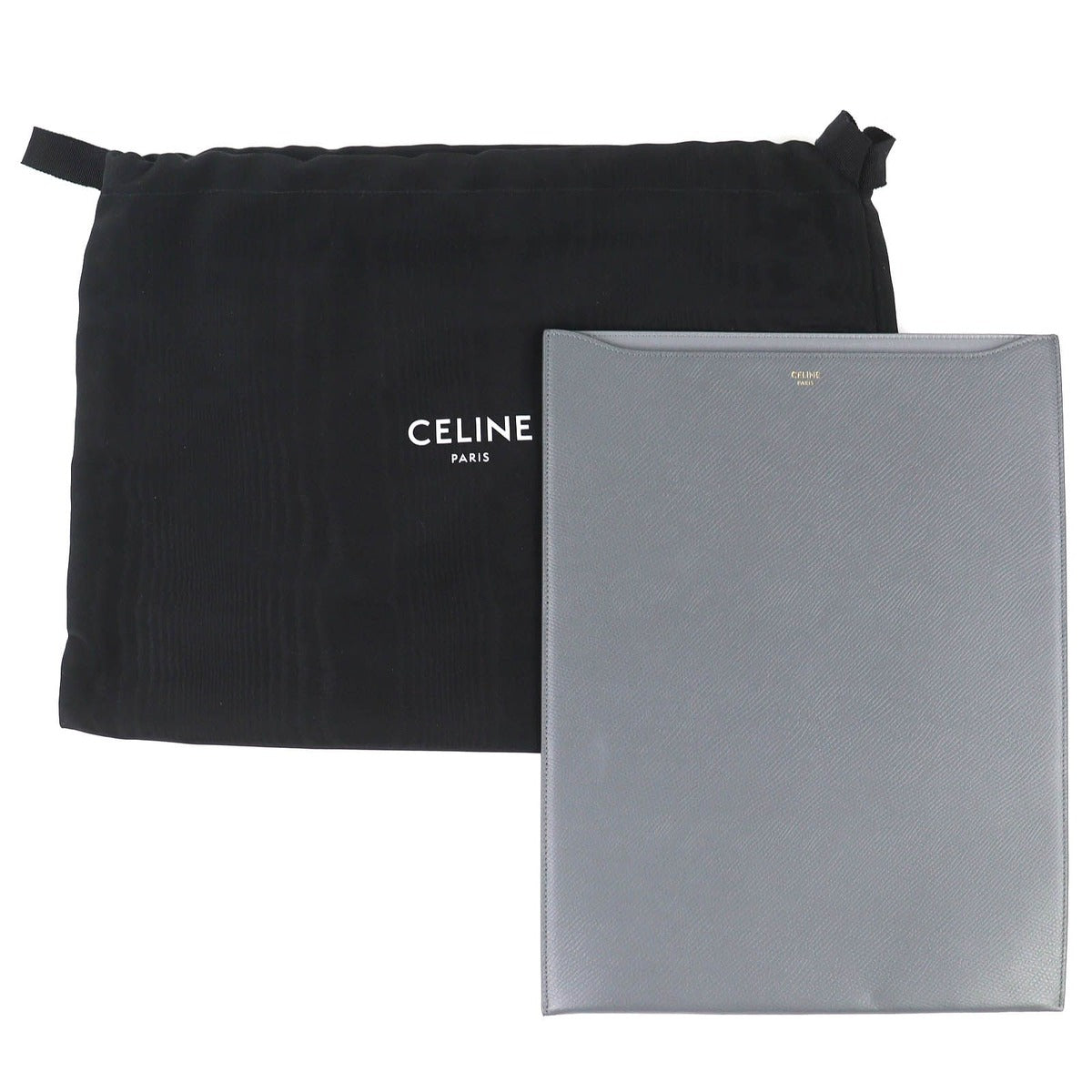 Celine Logo Leather Ipad Pro 13 Inch Case Gray Handbag — view 2