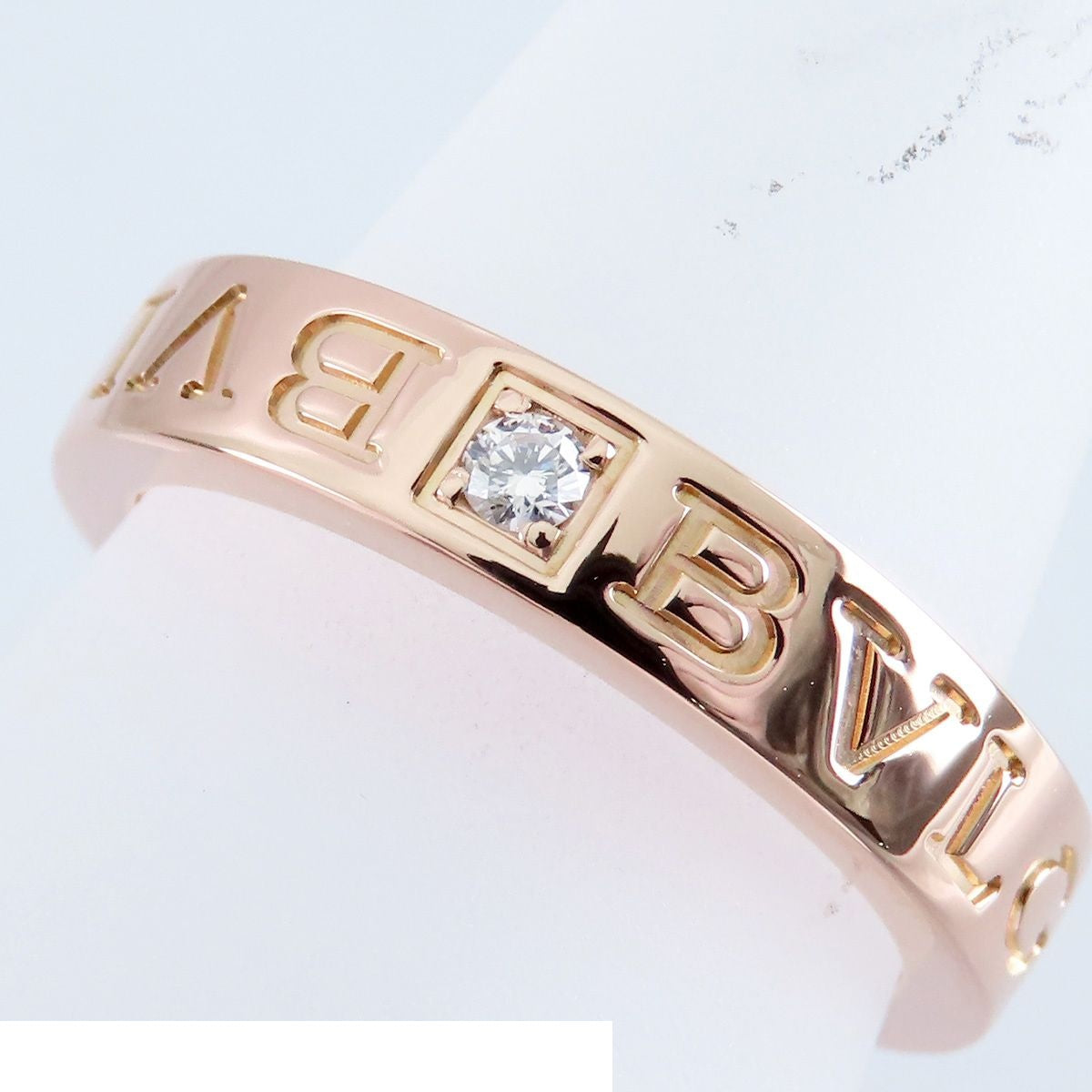 Bvlgari Pink Gold 18K Diamond B-zero One Essential Band Double Logo 10.5 — view 2