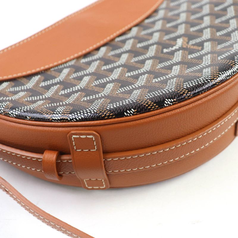 Goyard Hirondelle Shoulder Bag Goyard Din Canvas Logo Allover Design Black