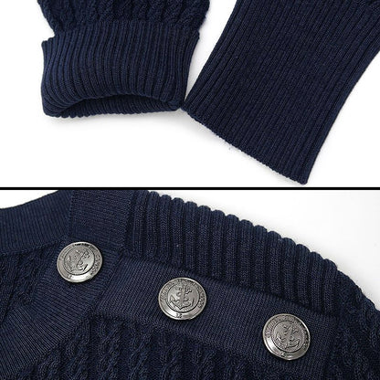 Chanel Knit Dress P59258 38 Cotton Wool Navy