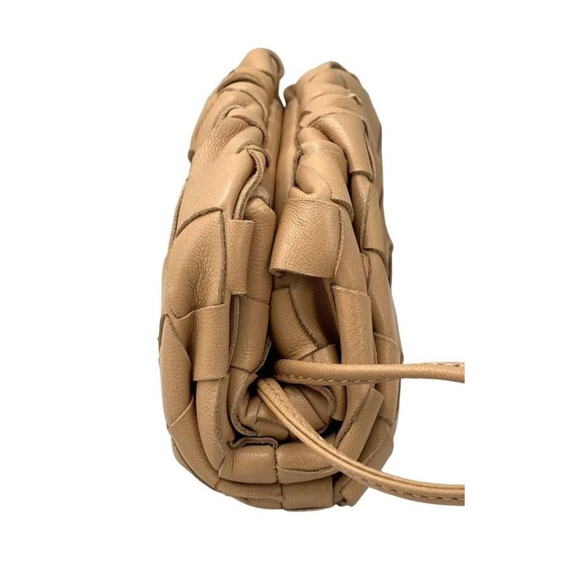 Bottega Veneta the Pouch Small Clutch Bag Shoulder Bag Beige Preowned Excellent