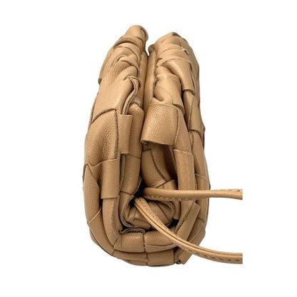 Bottega Veneta the Pouch Small Clutch Bag Shoulder Bag Beige Preowned Excellent