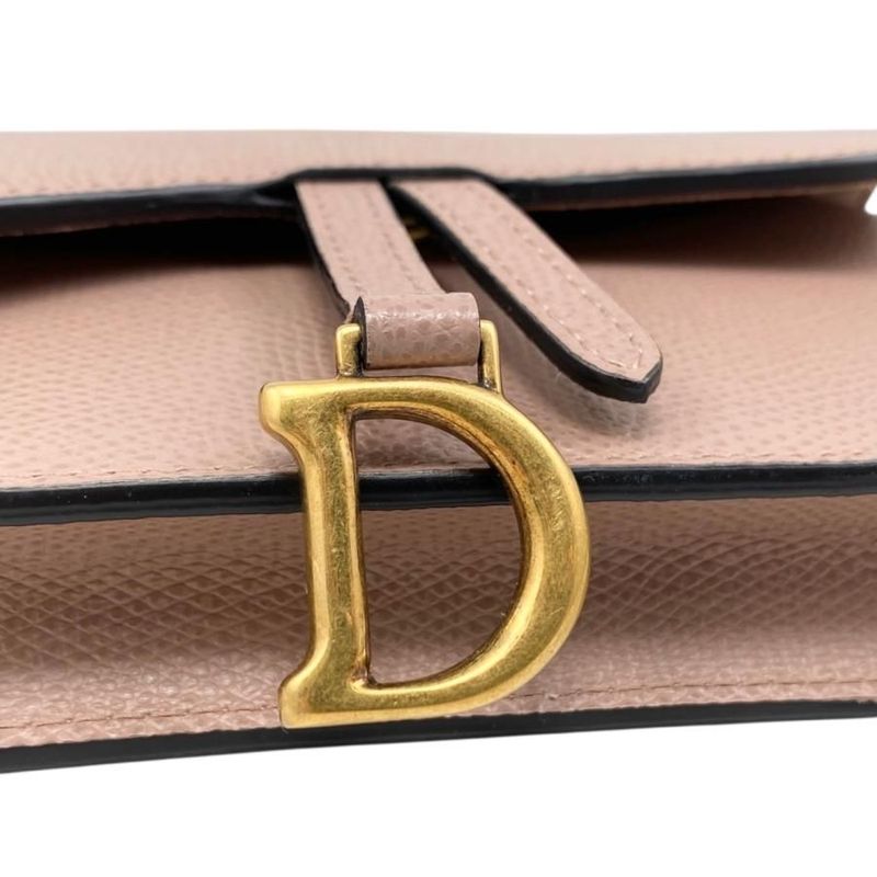 Christian Dior Waist Bag Saddle Belt Pouch S5619cwvg-50pu Logo Pink Beige Gold