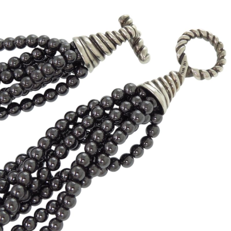 Tiffany & Co 8-strand Choker Beaded Hematite 925 Silver Necklace 0624 Tiffany &