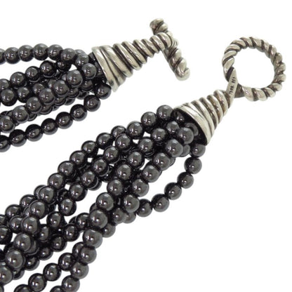 Tiffany & Co 8-strand Choker Beaded Hematite 925 Silver Necklace 0624 Tiffany &