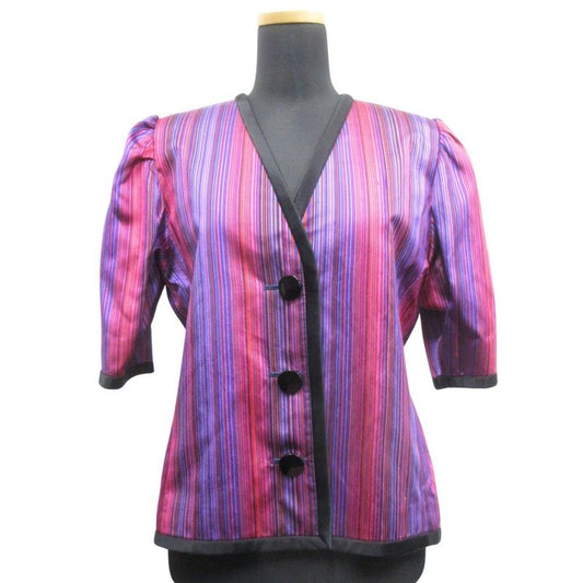 Yves Saint Laurent Collarless Jacket Blouson Quarter Sleeve