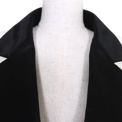 Chanel Cotton Lion Button Cropped Tweed Jacket White 40 — view 4