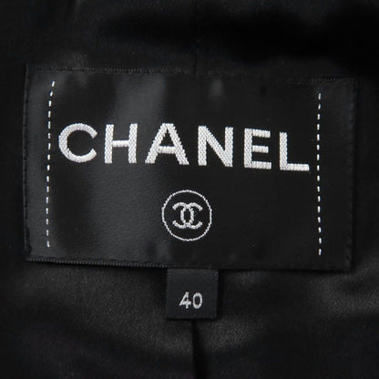 Chanel Cotton Lion Button Cropped Tweed Jacket White 40 — view 7