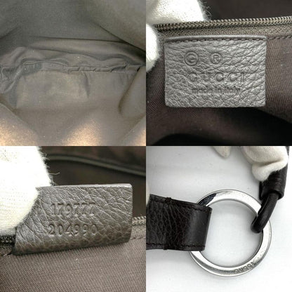 Gucci 179777 Shoulder Bag Brown GG Pattern Denim Women Men Fashion