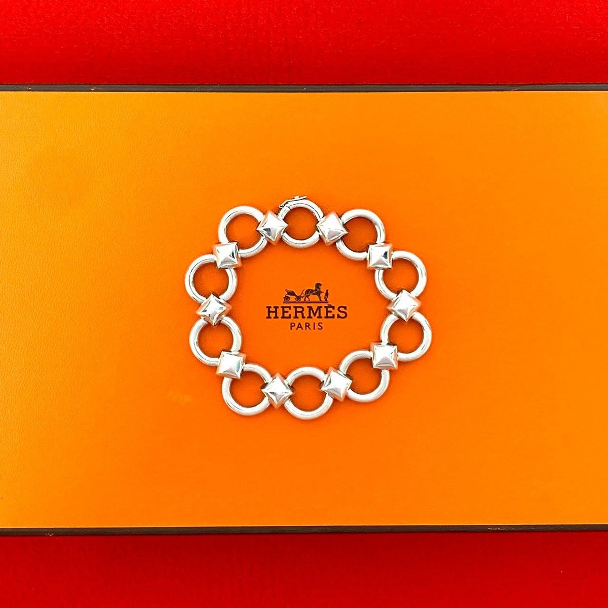 Hermes Vintage Lancelot Bracelet Bangle Silver