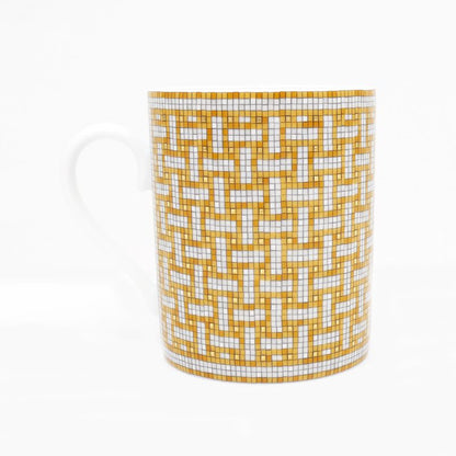 Hermes Mug Mosaic 24 Gold Color White Pottery Tableware Accessories