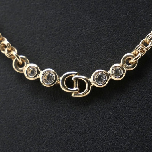 Christian Dior Vintage Necklace CD Logo Rhinestone Decoration