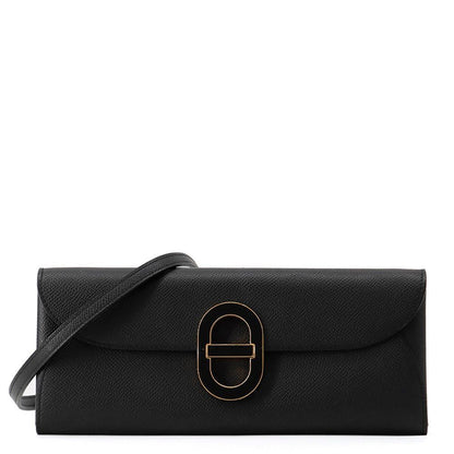 Hermes Wallet Chaine D'ancre to Go Black Gold Epsom
