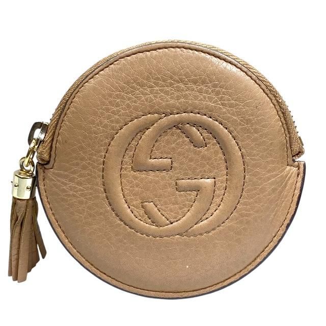 Gucci 337946 Soho Coin Case Coin Purse Mini Wallet Circle Shape Compact Leather