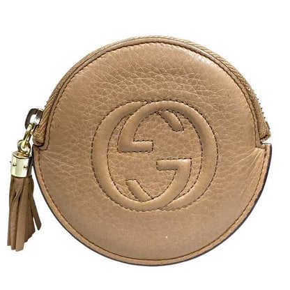 Gucci 337946 Soho Coin Case Coin Purse Mini Wallet Circle Shape Compact Leather