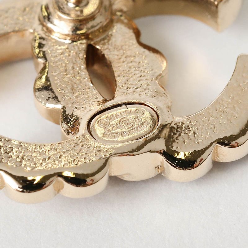 Chanel Earrings Stud Earrings Gold/white