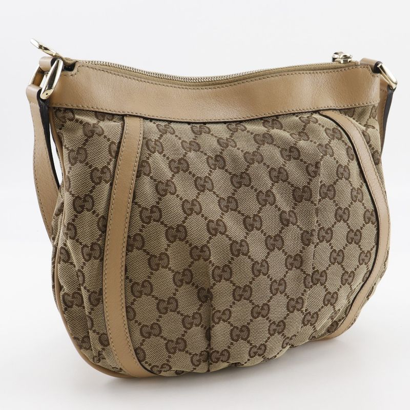 Gucci Abbey Line 203257 GG Canvas Brown Women's Shoulder Bag