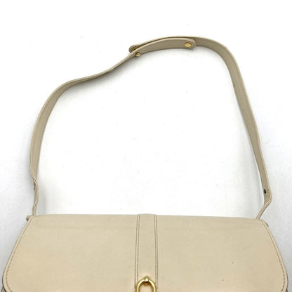 Gucci Shoulder Bag Leather White Vintage Old Gucci Women's