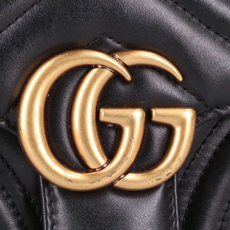 Gucci 446744 GG Marmont Leather Chain Shoulder Bag Women