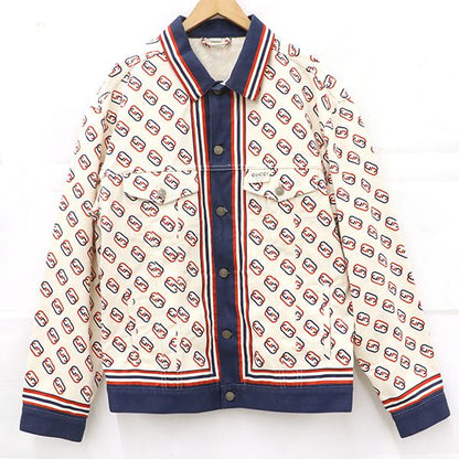 Gucci Denim Jacket Ca37394 Ca14517 100% Cotton Size Indicated 50 175 96a