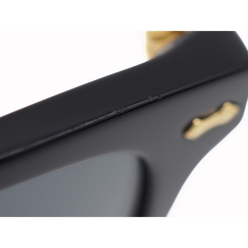 Gucci Eyewear Sunglass Es Square Shape Black Gold Plastic Acetate Frame