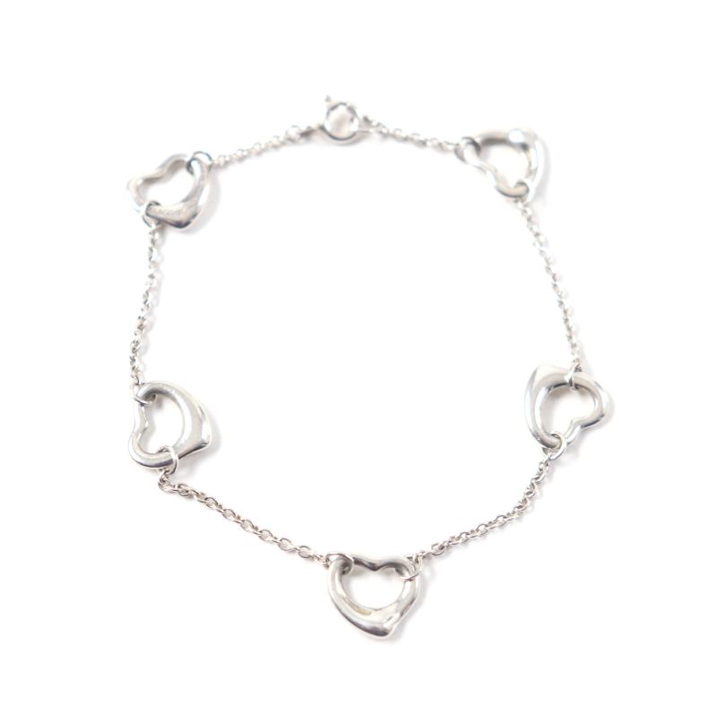 Tiffany & Co Open Heart 5P Bracelet Accessory Sv925 Silver Weight