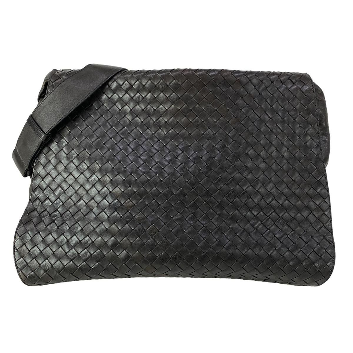 Bottega Veneta Shoulder Bag Intrecciato Black Leather