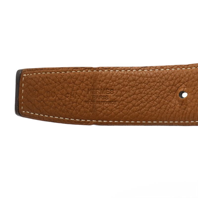 Hermes H Plate Belt Reversible Box Calf BOX Calf Togo Leather Black Brown