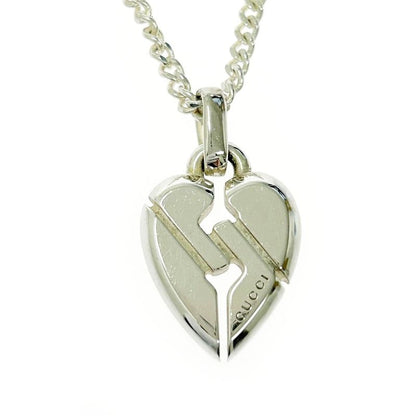 Gucci Silver Knot Heart Necklace 11.2g 925 Engraved 364075 Necklace