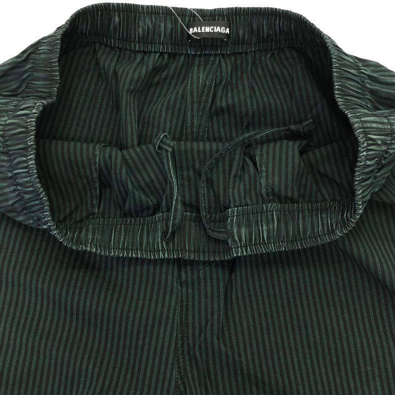Balenciaga 19aw Striped Cotton Long Pants 534295 Tfm07 Green 46