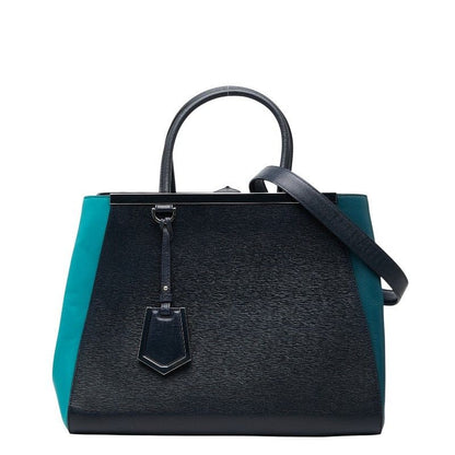 Fendi Toujour 2-Way Shoulder Bag Navy Green Leather