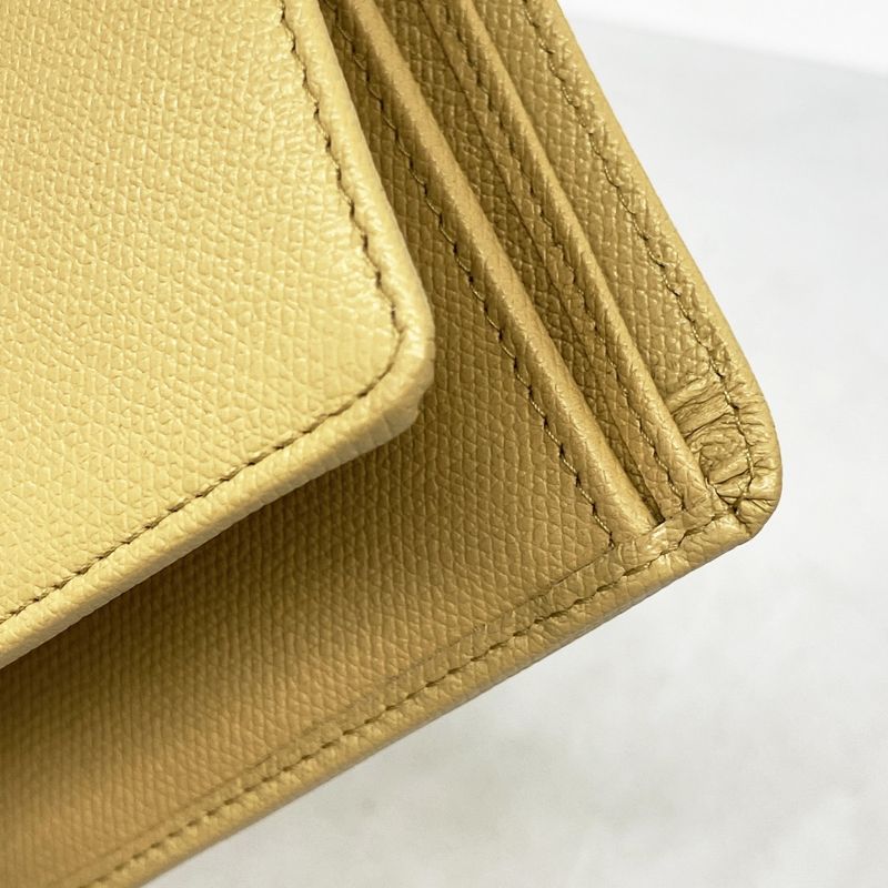 Chanel Long Wallet Coco Button Leather Beige Gold Hardware Women