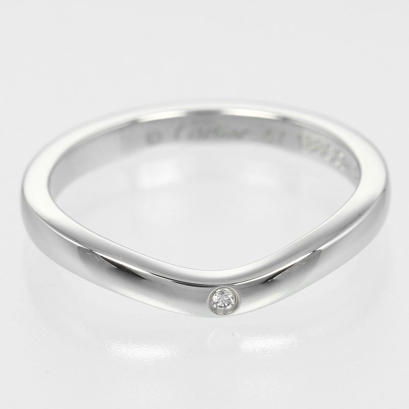 Cartier Ballerina Curve Pt950platinum × Diamond #7 Ladies 3g Ring
