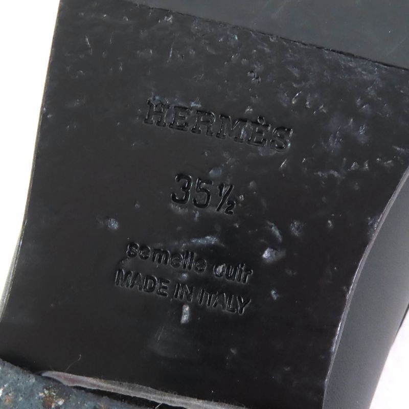 Hermes Destin Leather Silver Hardware Kelly Buckle Loafer Black 35.5 With Box