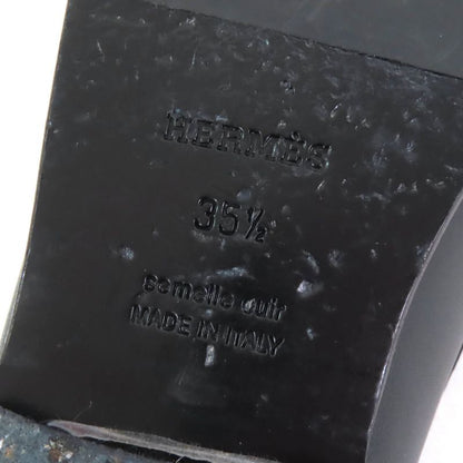 Hermes Destin Leather Silver Hardware Kelly Buckle Loafer Black 35.5 With Box