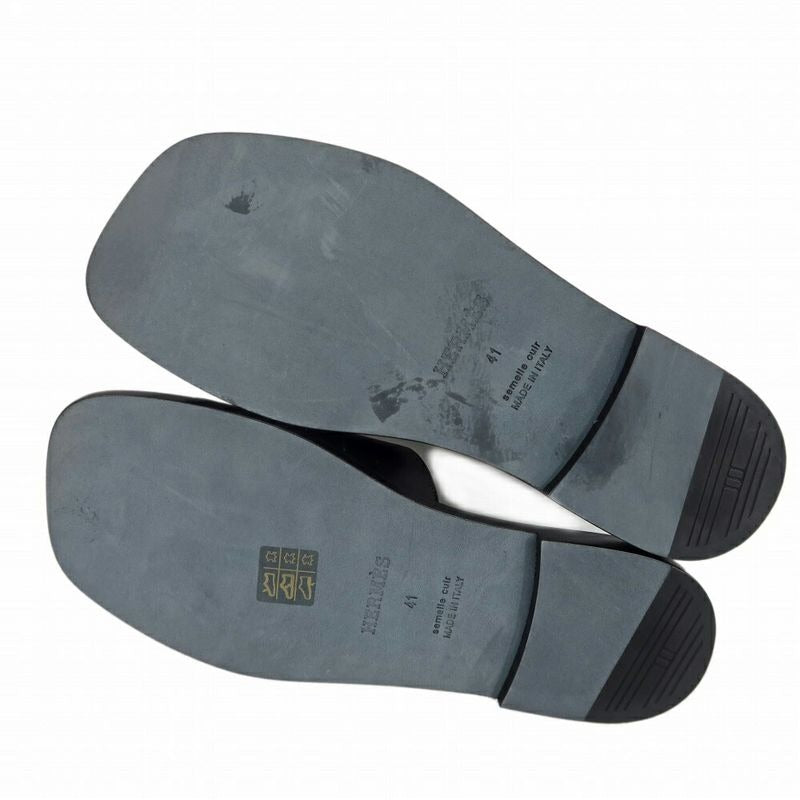 Hermes Gabriel Sandals So-Black Size 41 Shoes — view 7