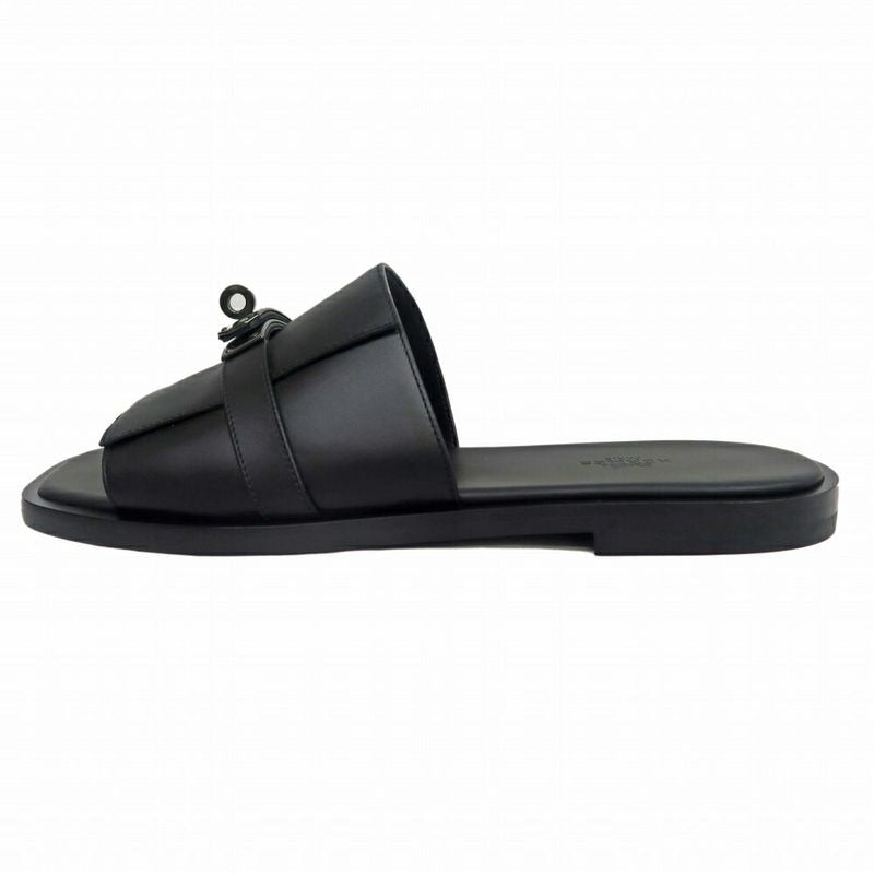 Hermes Gabriel Sandals So-Black Size 41 Shoes