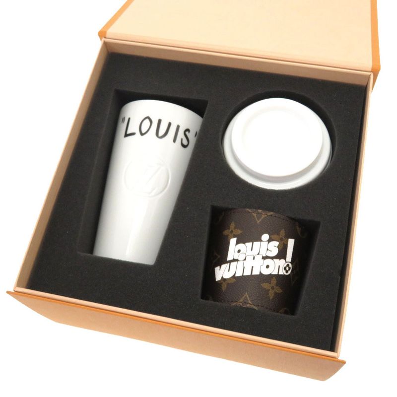 Louis Vuitton Monogram Cup Louis Gi0653 Tumbler Ceramic White Cup LV 0029 Louis