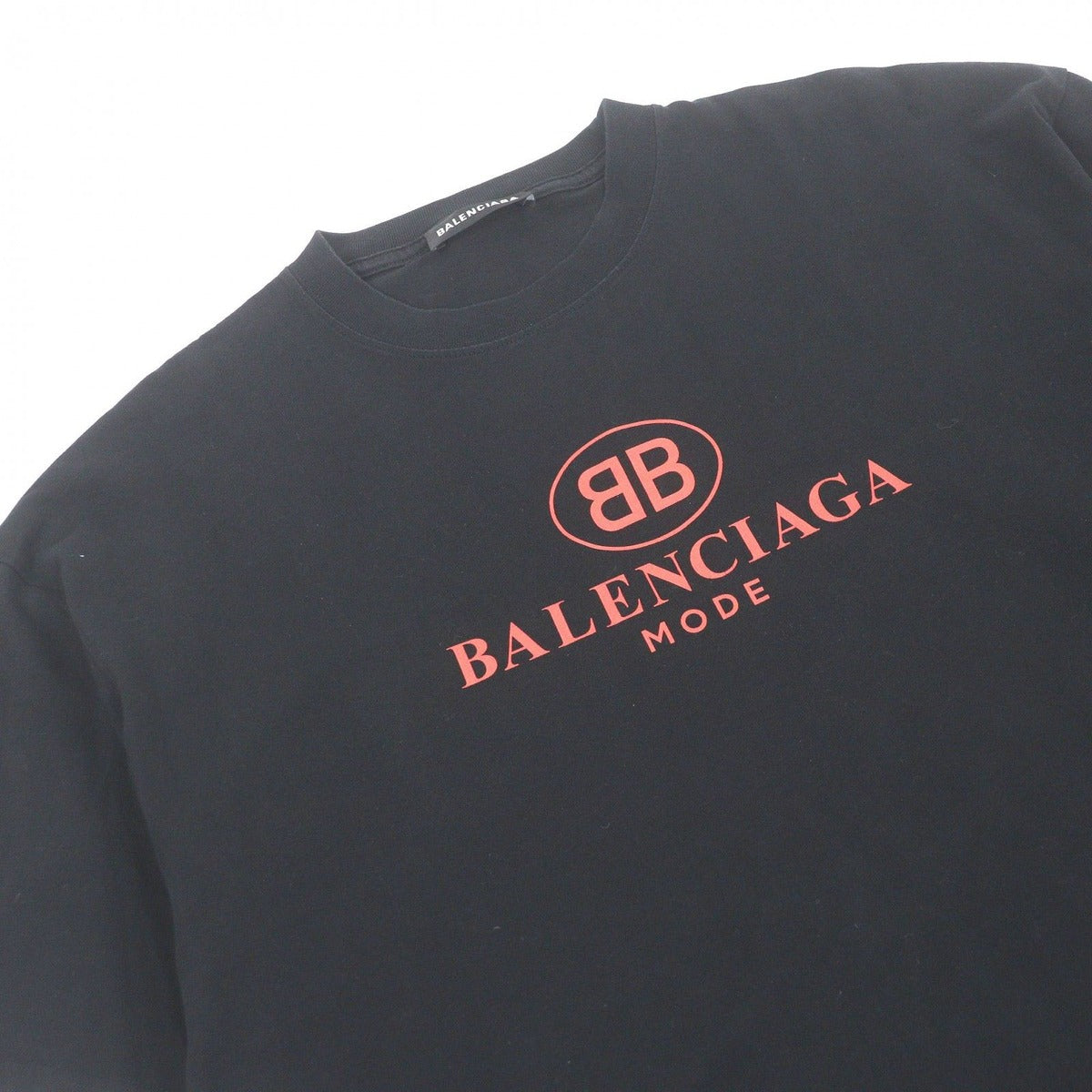 Balenciaga Cotton BB Logo Print Crew Neck Short Sleeve T-Shirt Cut — view 2