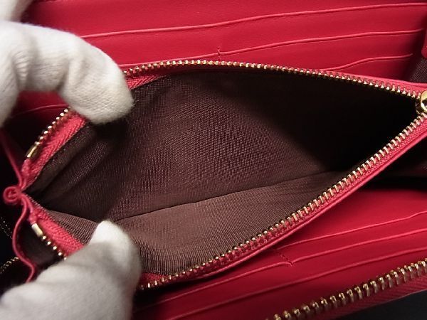 Bvlgari Leather Round Zipper Long Wallet Coin Purse Ladies Pink Al5168