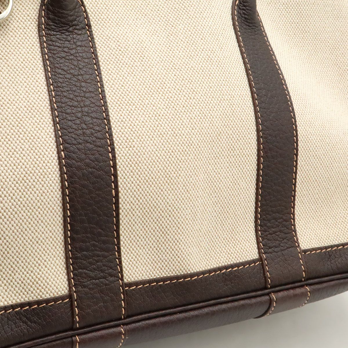 Hermes Garden Party TPM Tote Handbag Mini Bag Toile Ash Brown Brown Strap