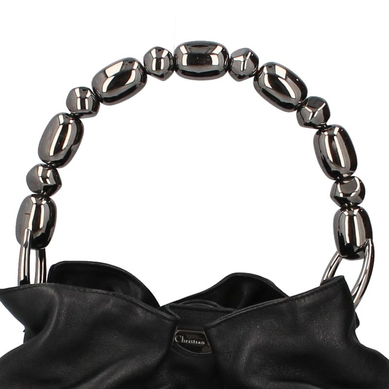 Dior Maris Pearl Handbag Leather Women's Handbag Black Excellent Condition