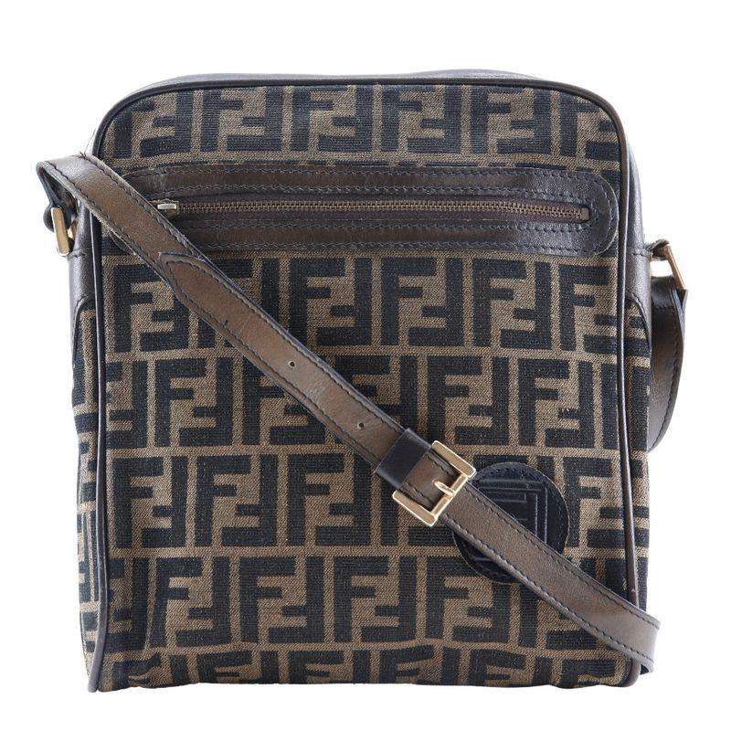 Fendi Zucca Canvas Brown Unisex Shoulder Bag